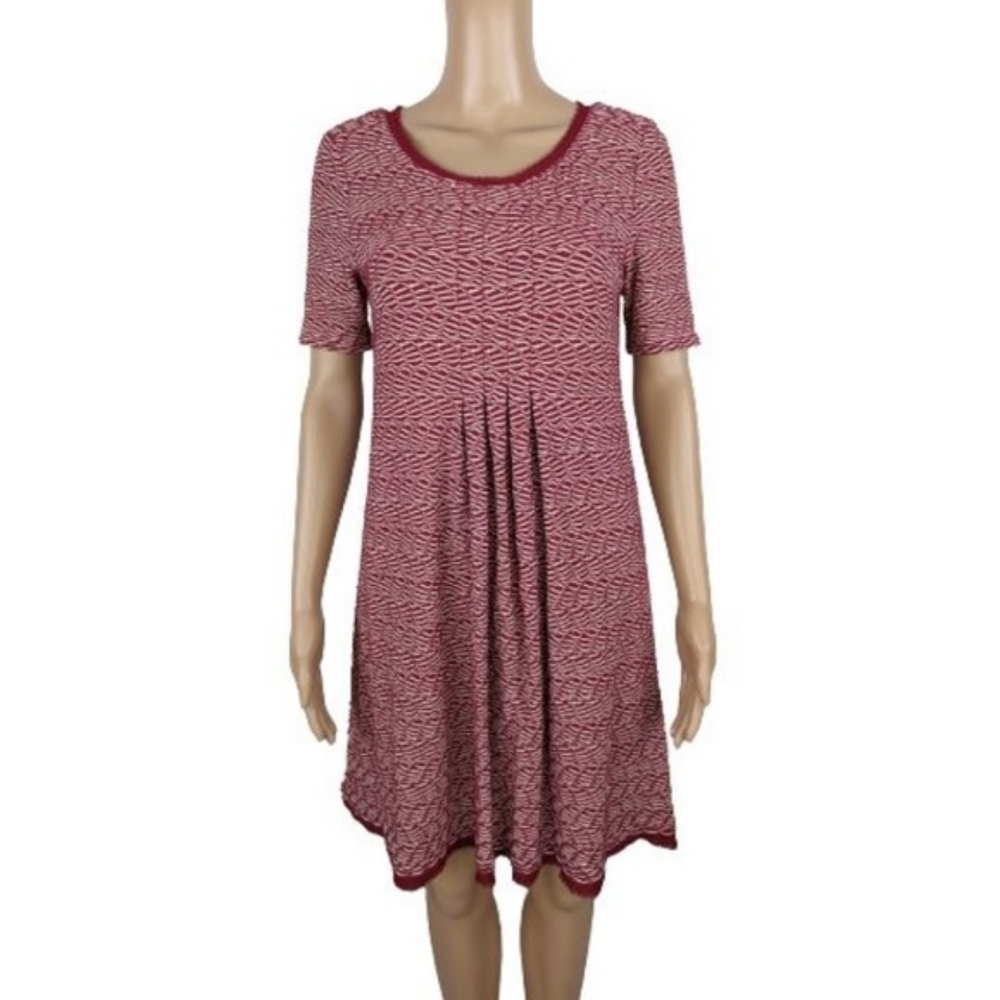 Anthropologie Maeve Dora Red Textured Dress S
